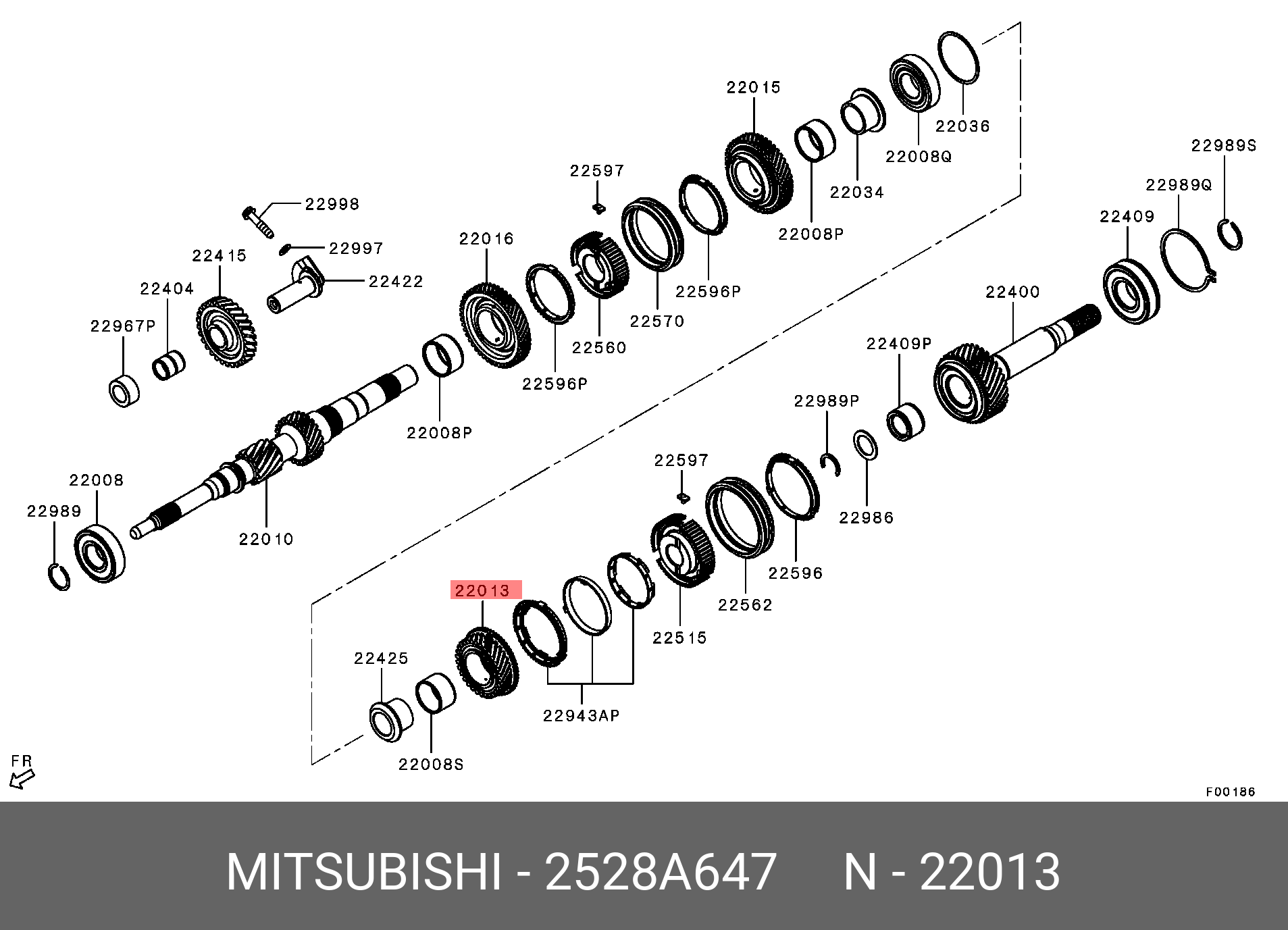 2528A647 MITSUBISHI ШЕСТЕРНЯ 3-Й ПЕРЕДАЧИ ПЕРВИЧНОГО ВАЛА КП