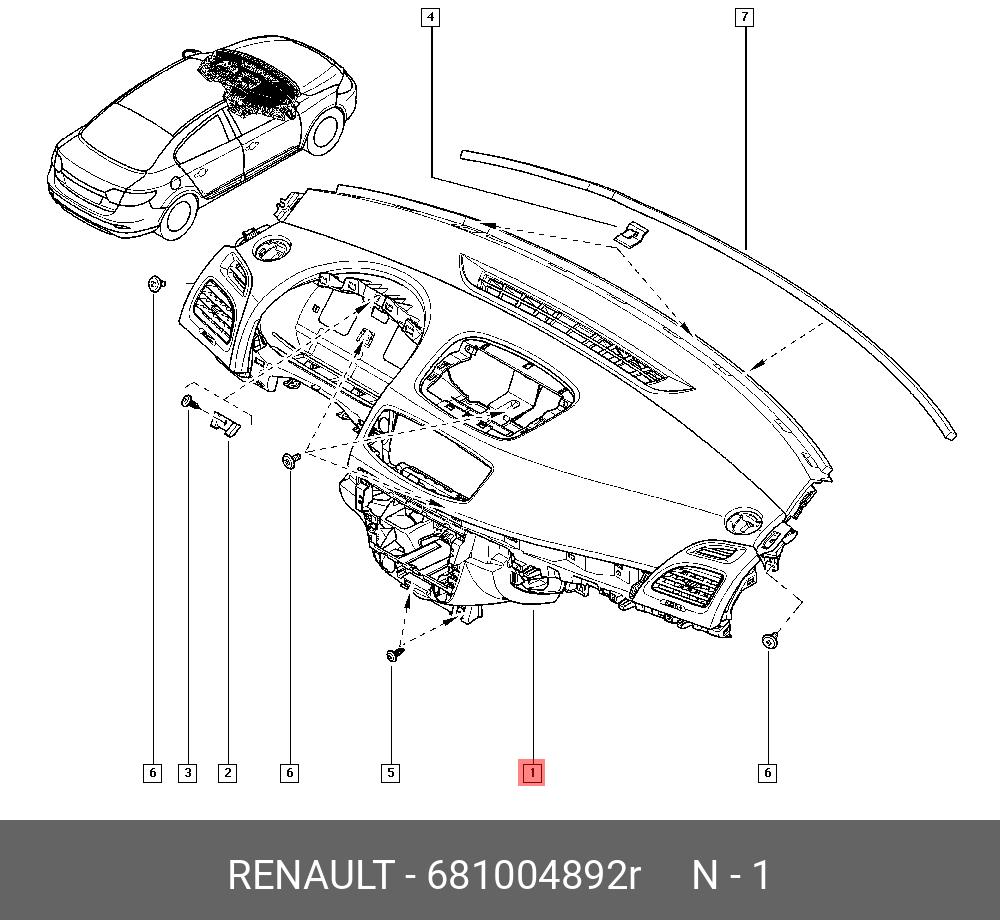 681004892R RENAULT ПАНЕЛЬ ПРИБОРОВ (ПЛАС)