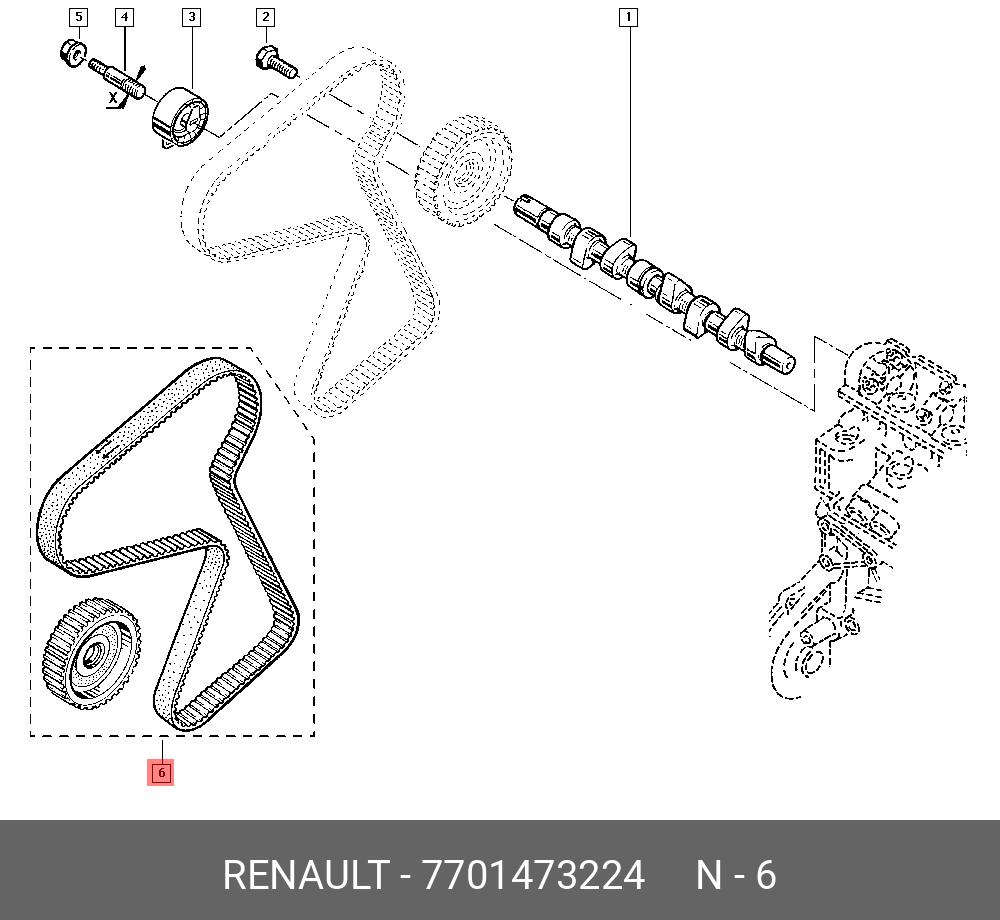 7701473224 RENAULT Комплект ремня ГРМ