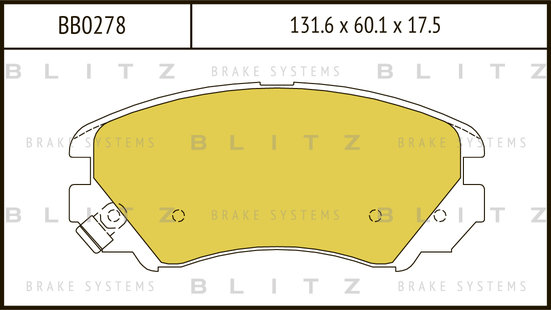 BB0278 BLITZ Колодки тормозные дисковые передние