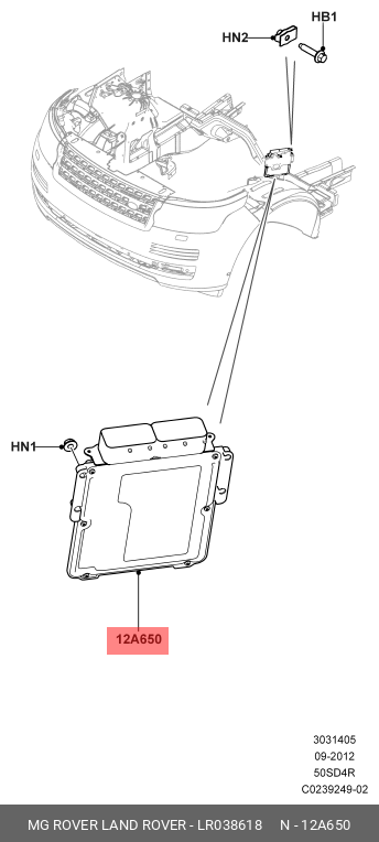 LR038618 LAND ROVER MODULE - ENGINE CONTROL - EEC V,MODULE - ENGINE CONTROL - EEC V,MODUL - MOTORREG. EEC V