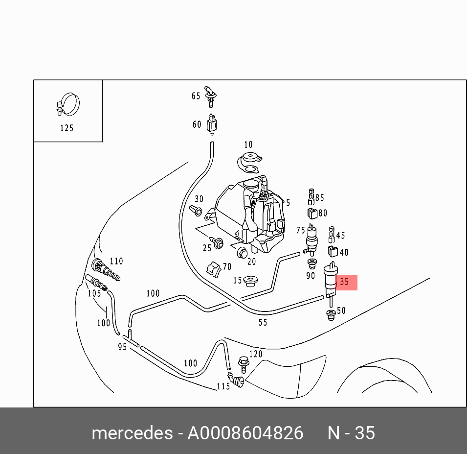 A0008604826 MERCEDES-BENZ НАСОС ОМЫВАТЕЛЯ СТЕКЛА