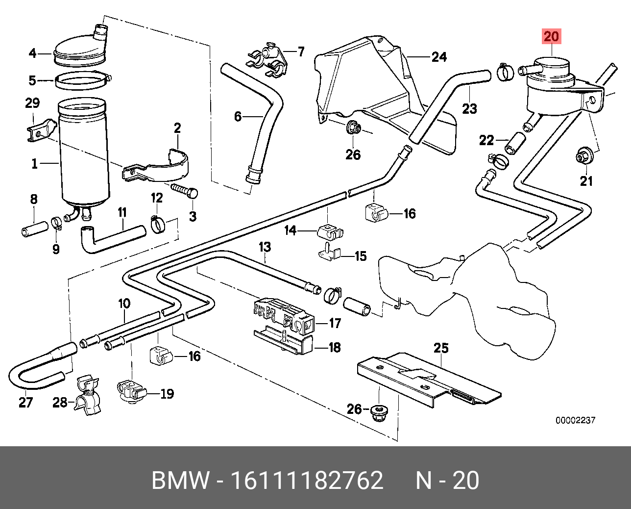 16111182762 BMW EINFÜLLROHR KUNSTSTOFF FÜR KAT
