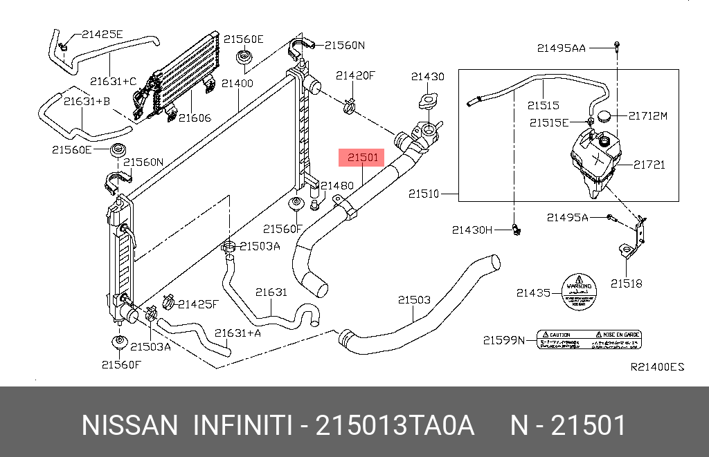 215013TA0A NISSAN ПАТРУБОК РЕЗИНОВЫЙ