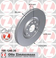 100124020 ZIMMERMANN Тормозной диск