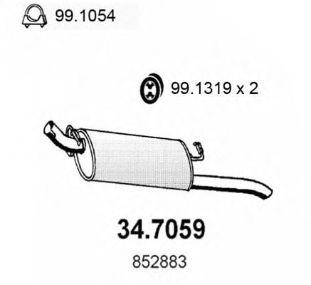 347059 ASSO Гл.зд.ч. OPEL Vectra A 1.8i-2.0