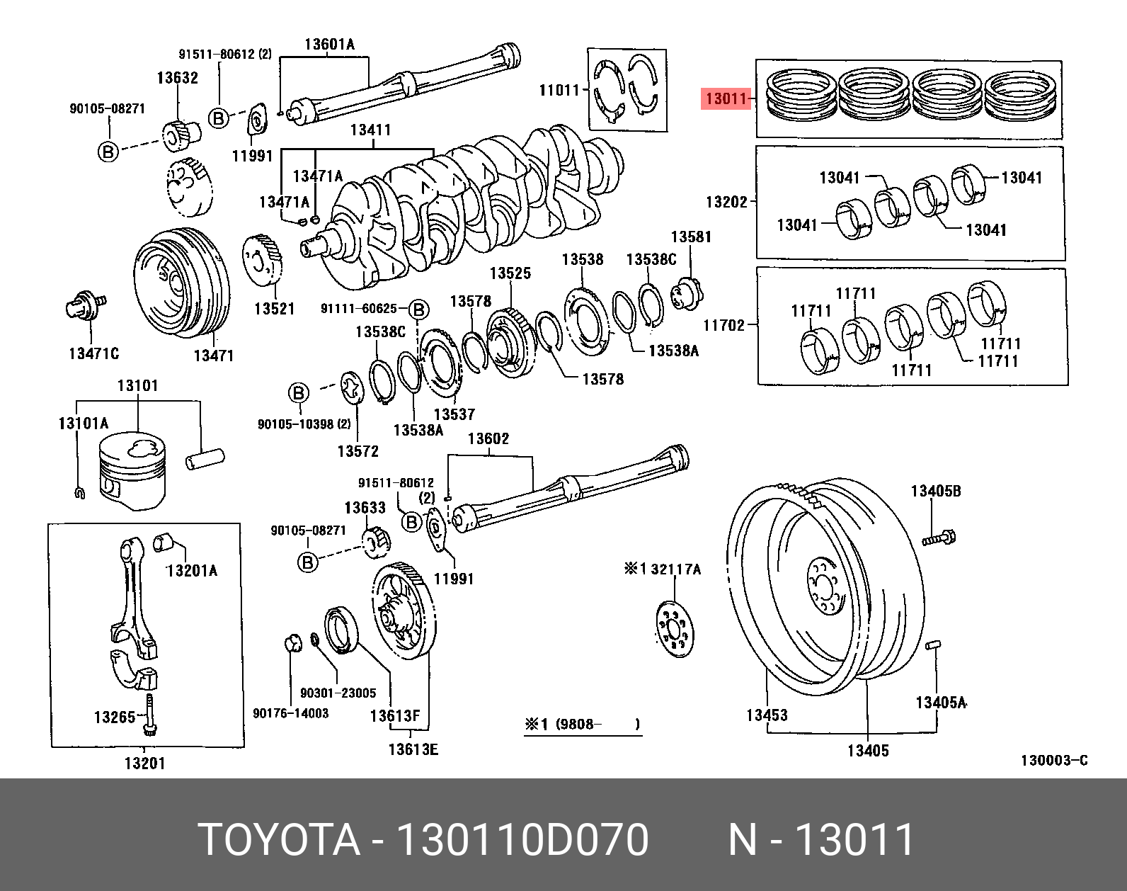 130110D070 TOYOTA 