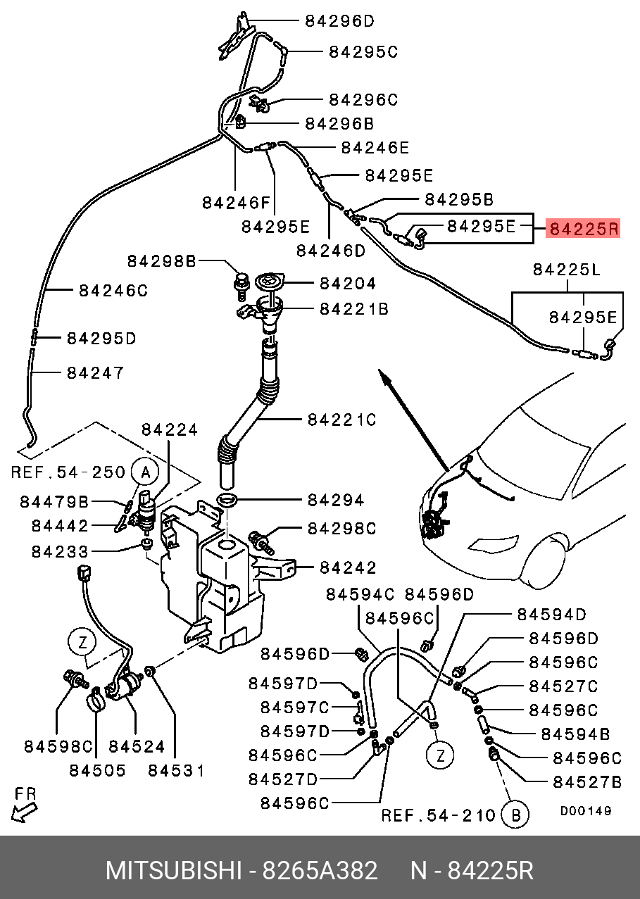8265A382 MITSUBISHI ФОРСУНКА ОМЫВАТЕЛЯ
