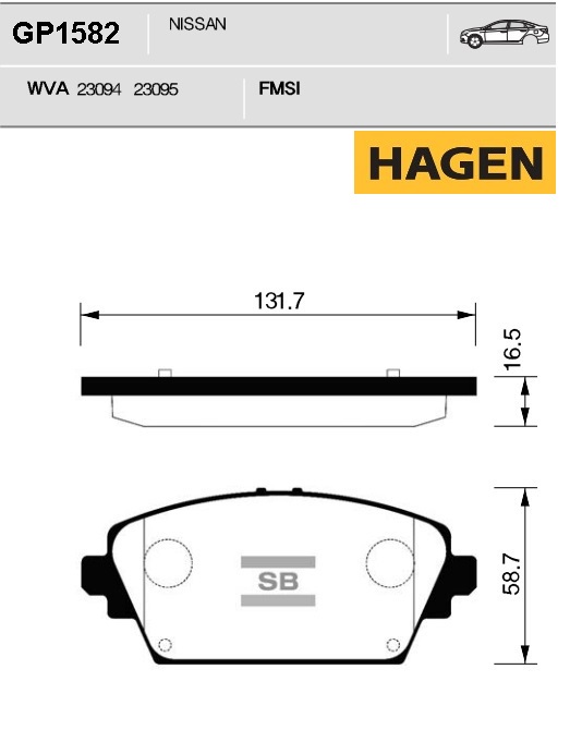GP1582 SANGSIN BRAKE Колодки тормозные передние 