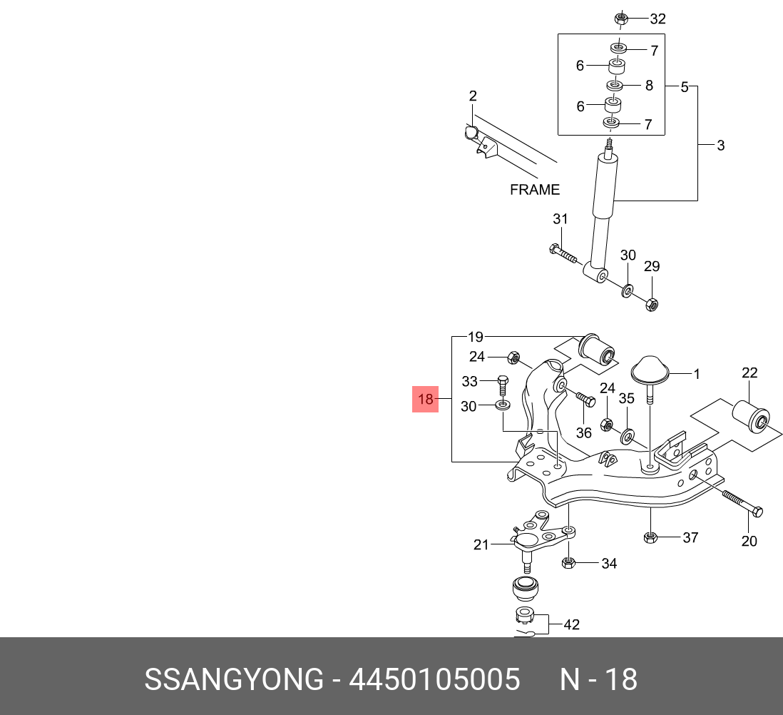 4450105005 SSANG YONG Рычаг независимой подвески колеса, подвеска колеса