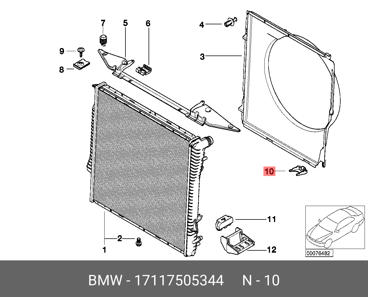 #22 Замена основного радиатора охлаждения. - BMW 3 series (E46), 1,9 л, 1998 год