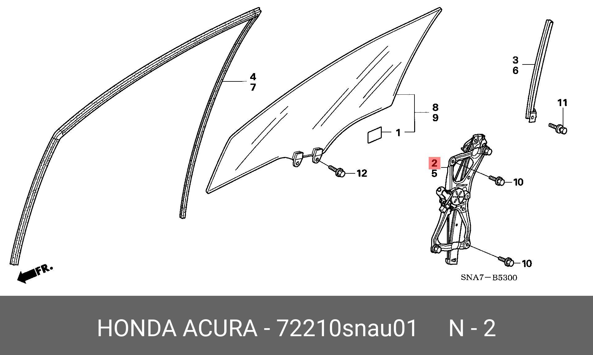 72210SNAU01 HONDA Привод стеклоподъемника