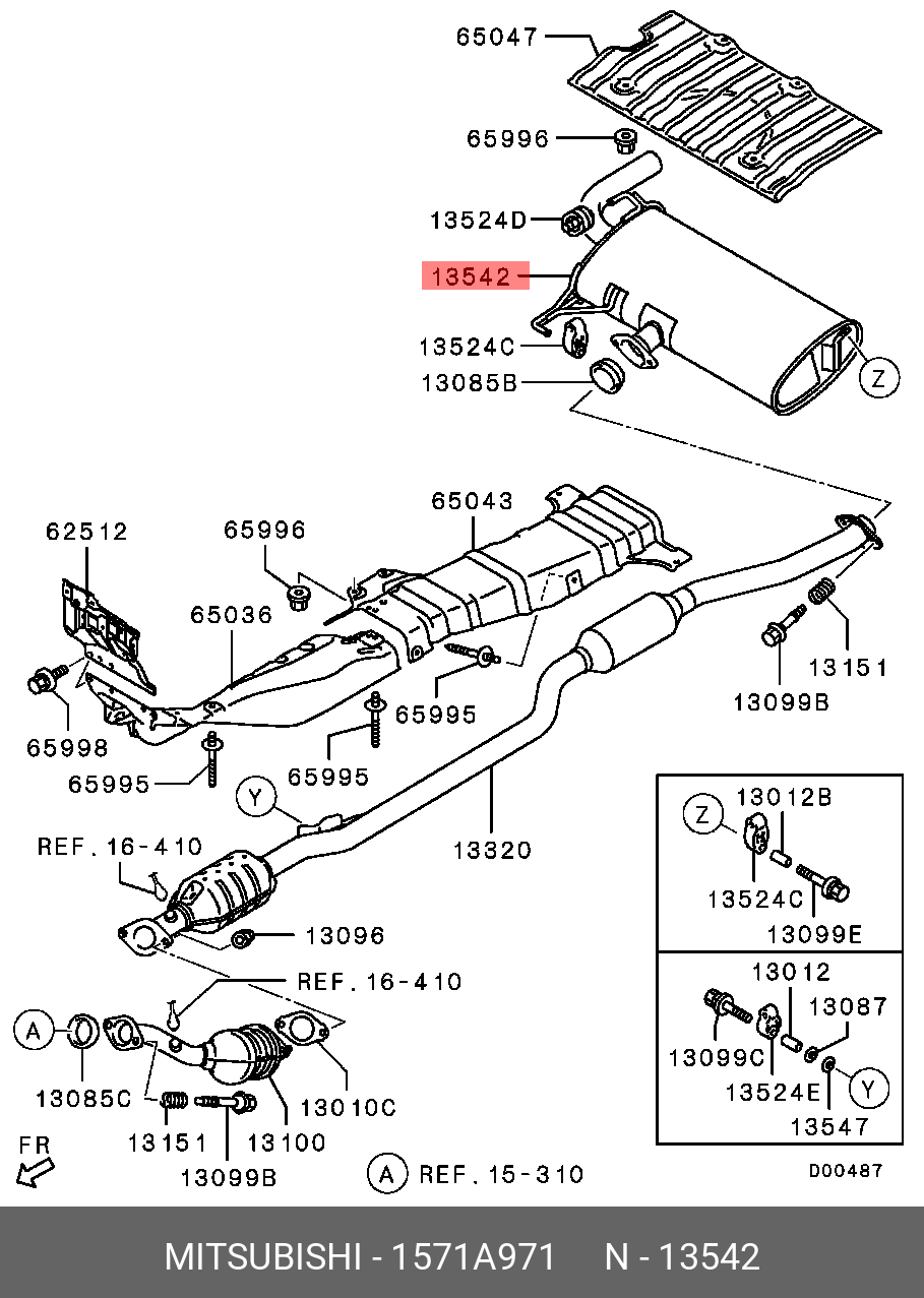 1571A971 MITSUBISHI Глушитель (предоплата 100%, отказ невозможен, возврат по гарантии)
