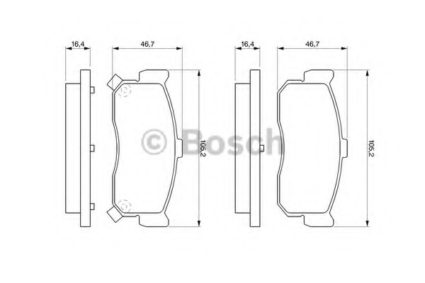 0986461144 BOSCH Комплект тормозных колодок, дисковый тормоз