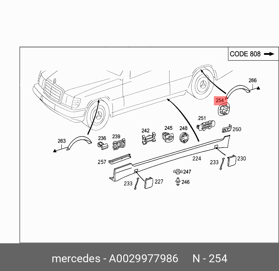 A0029977986 MERCEDES-BENZ ЗАГЛУШКА ДРЕНАЖНОГО ОТВЕРСТИЯ ПОРОГА купить в  интернет-магазине AvtoTO