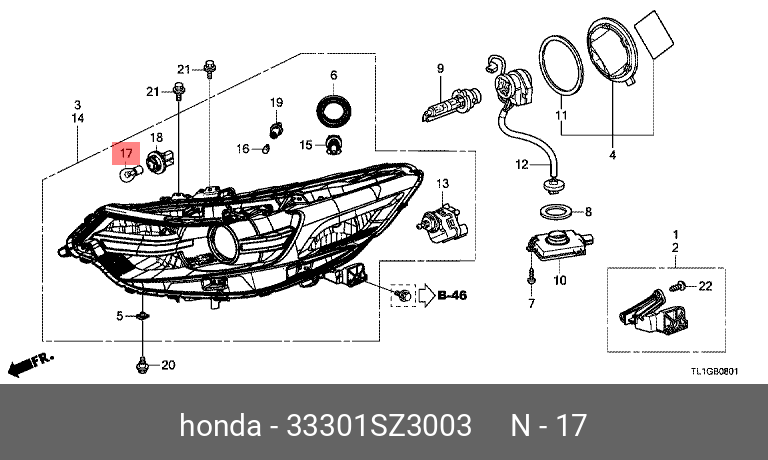 33301SZ3003 HONDA ЛАМПОЧКА