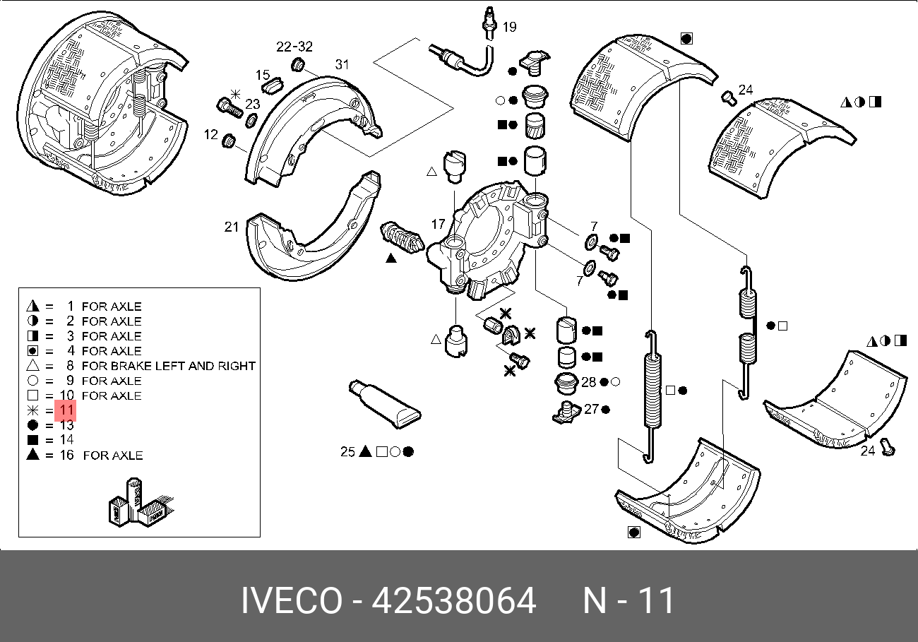 42538064 IVECO Набор детали торм.