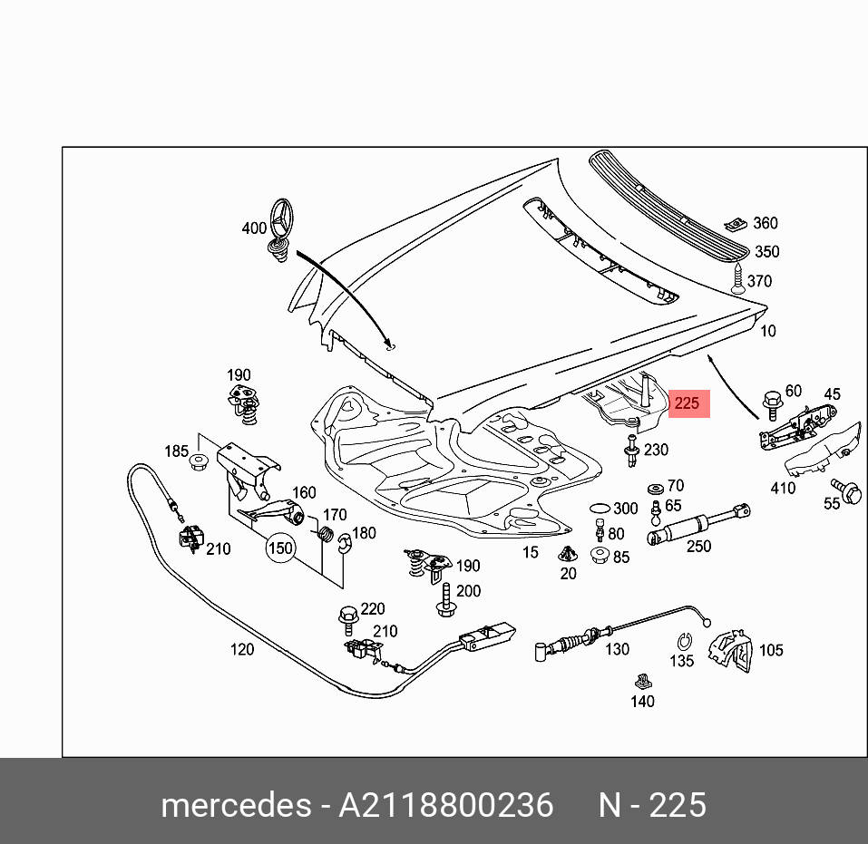 A2118800236 MERCEDES-BENZ ИЗОЛЯЦИЯ КАПОТА