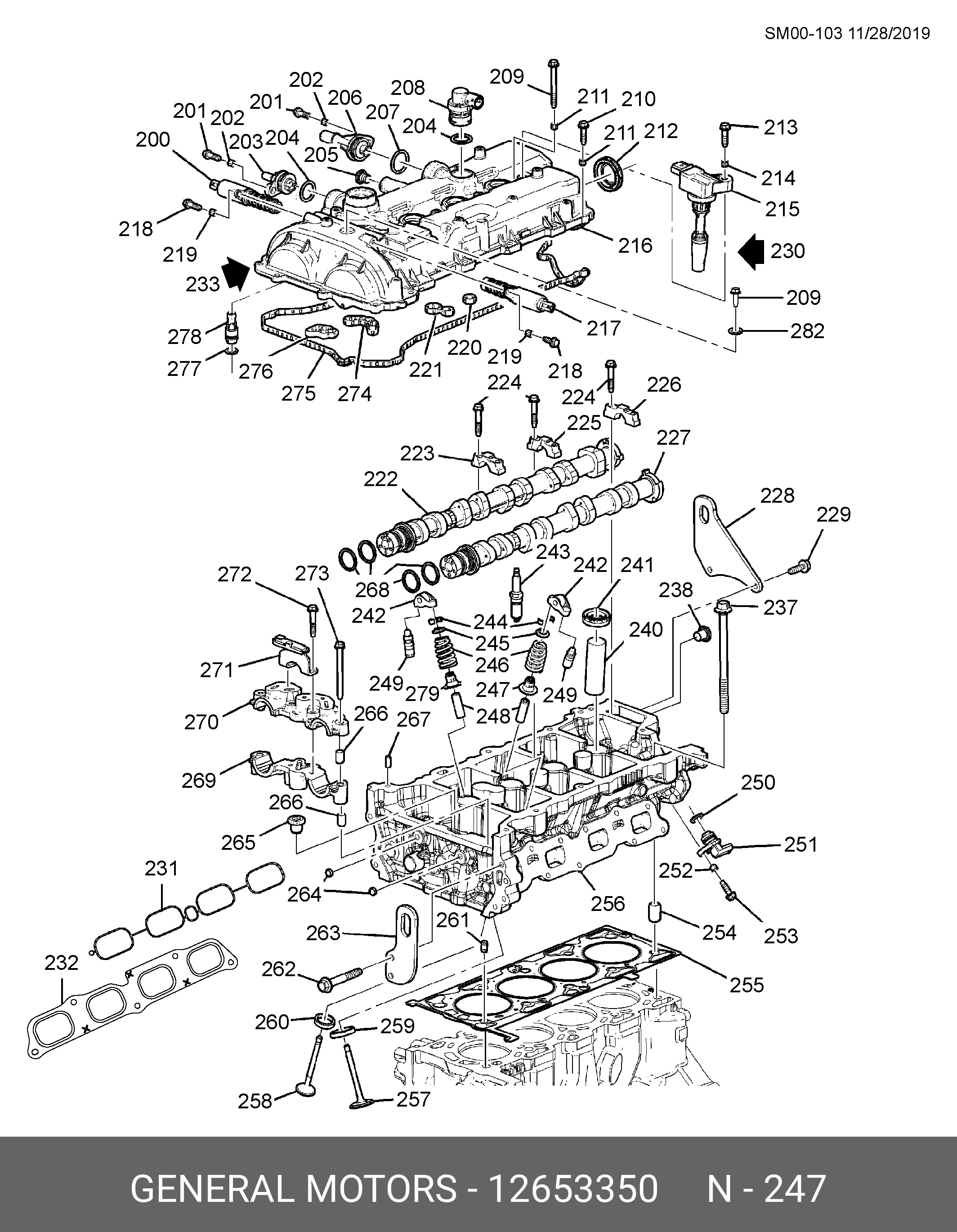 12653350 GENERAL MOTORS Колпачок маслосъемный выпускного клапана / OPEL Insignia 2.0 NHT