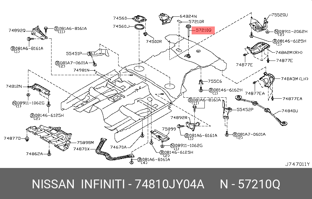 74810JY04A NISSAN КРЕПЛЕНИЕ ЗАПАСНОГО