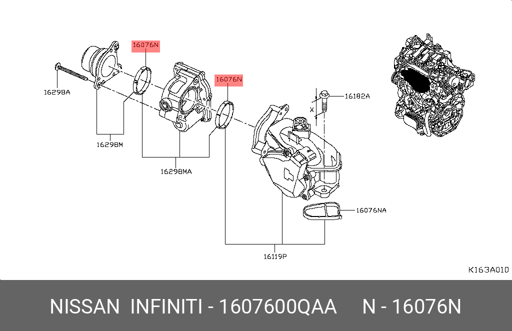 1607600QAA NISSAN GASKET