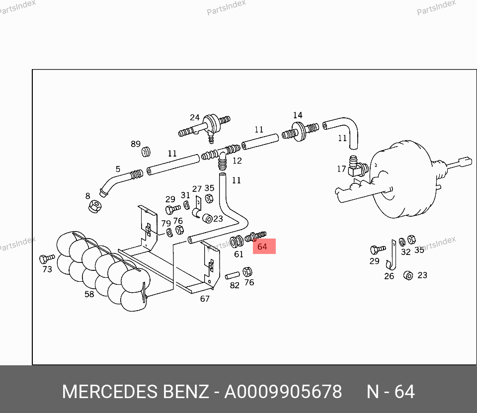 0009905678 MERCEDES-BENZ СОЕДИНИТЕЛЬ ТРУБОПРОВОДА