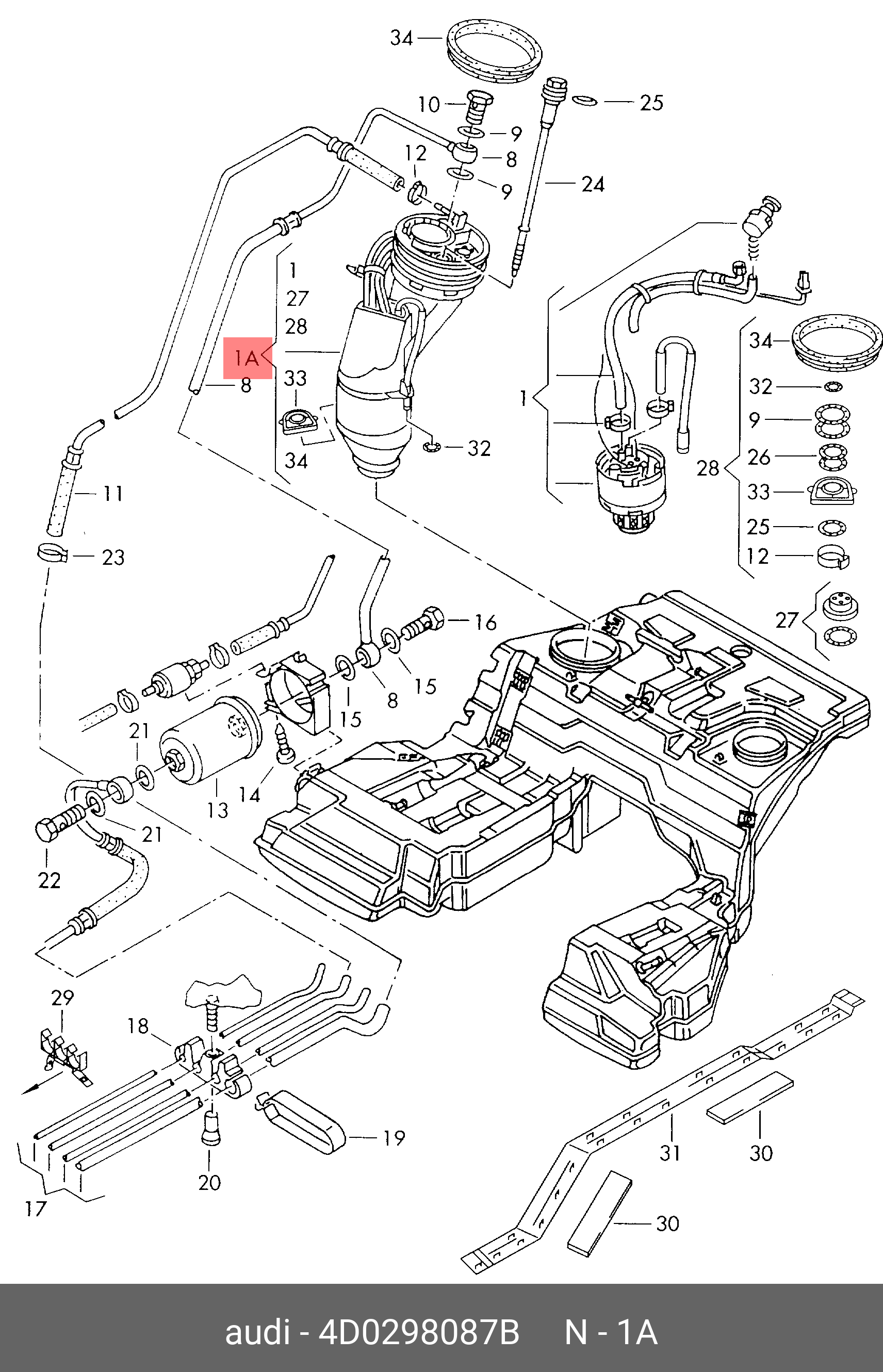 4D0298087B VAG Электробензонасос