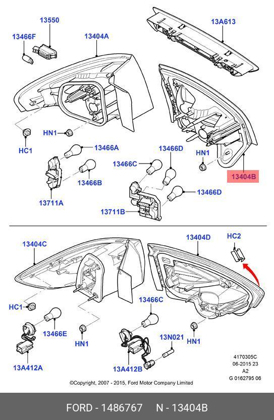 1486767 FORD Фонарь задний правый-внутренний / FORD Mondeo-IV (Универсал) 07~ 1486767 FORD Фонарь задний правый-внутренний / FORD Mondeo-IV (Универсал) 07~