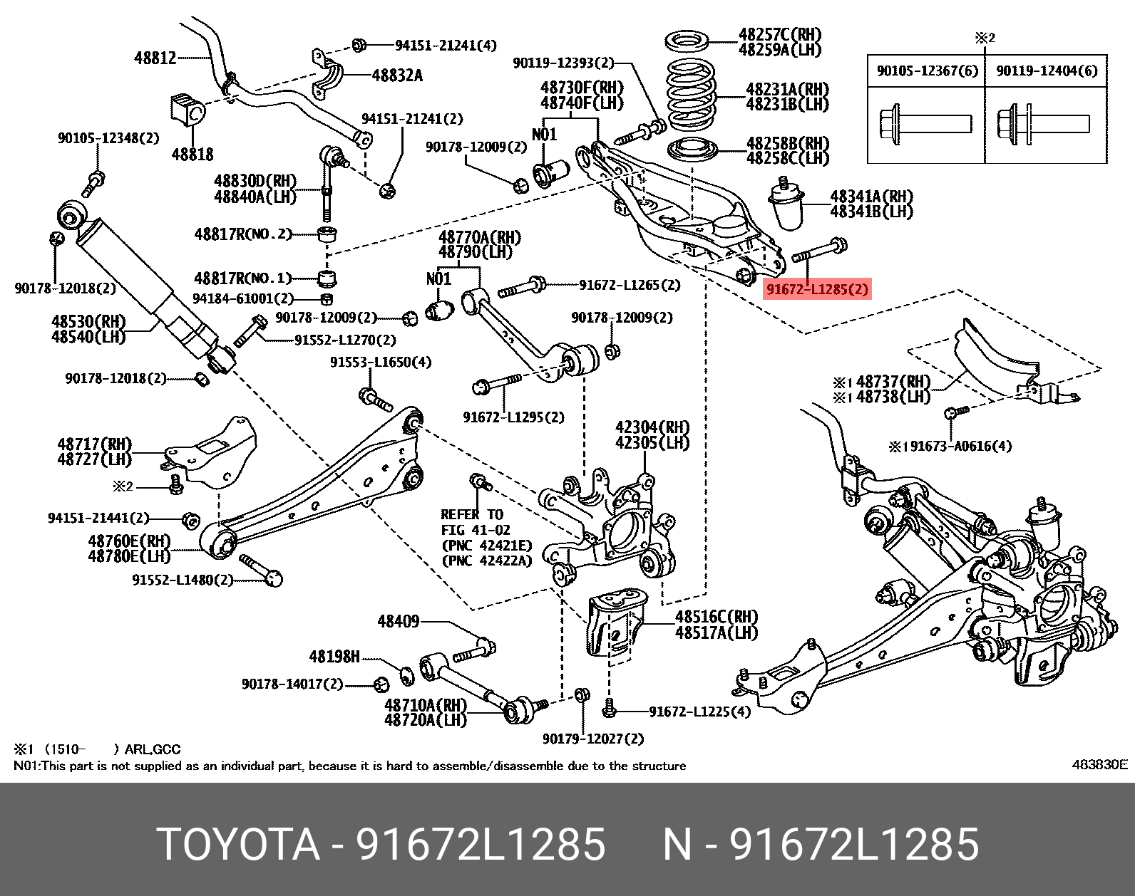 91672L1285 TOYOTA Болт