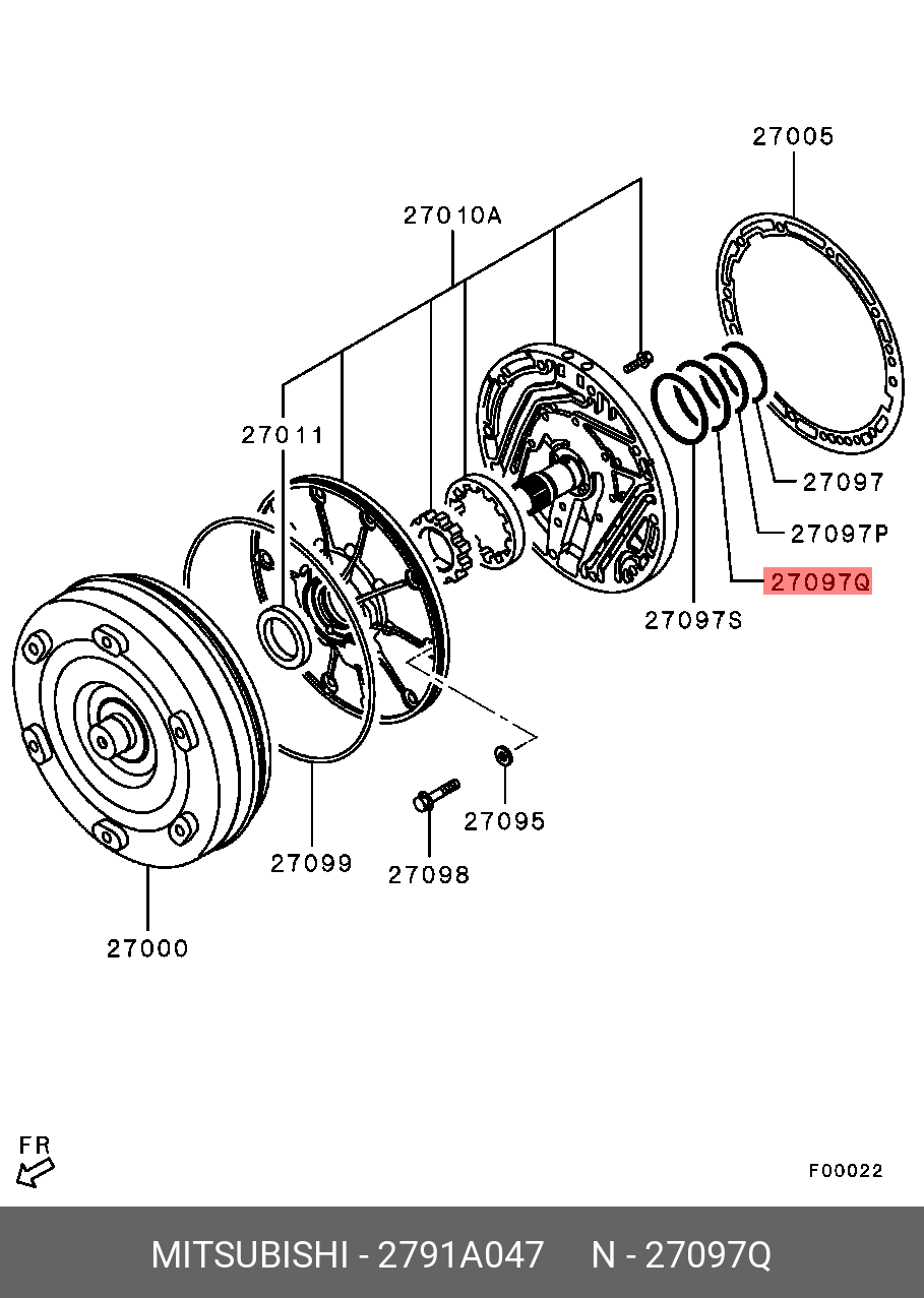 2791A047 MITSUBISHI Сальник масляного насоса акпп