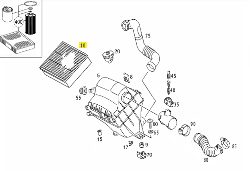 A0030948304 MERCEDES-BENZ Воздушный фильтр