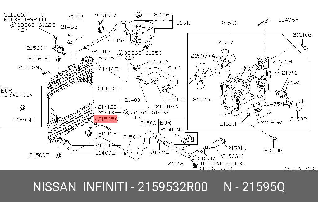 2159532R00 NISSAN Термовыключатель, вентилятор радиатора