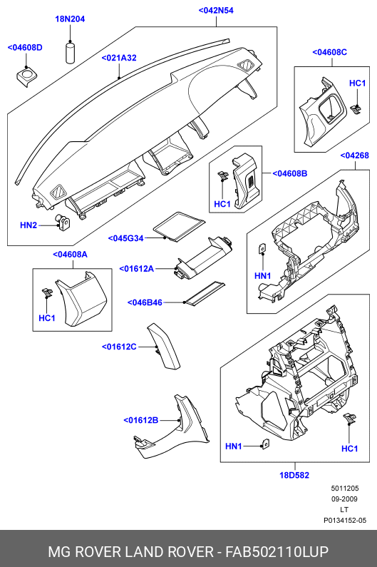 FAB502110LUP LAND ROVER Декоративная накладка панели приборов