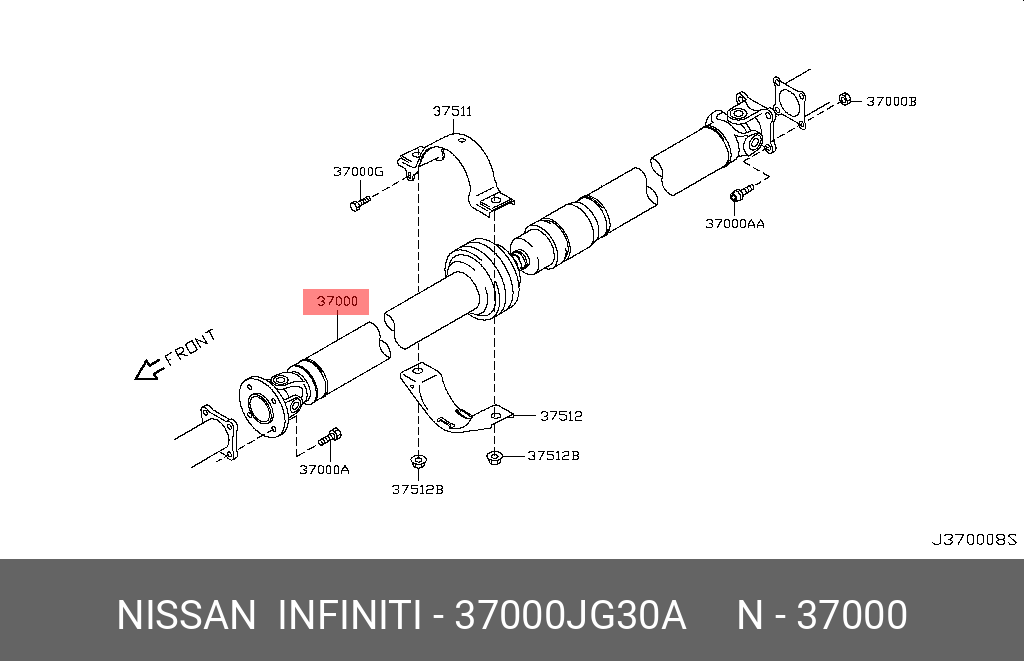 37000JG30A NISSAN ВАЛ КАРДАННЫЙ