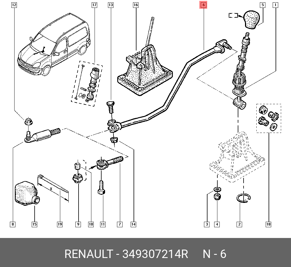 349307214R RENAULT ТЯГА РЫЧАГА ПЕРЕКЛ ПЕРЕДАЧ (МЕТ) 349307214R RENAULT ТЯГА РЫЧАГА ПЕРЕКЛ ПЕРЕДАЧ (МЕТ)