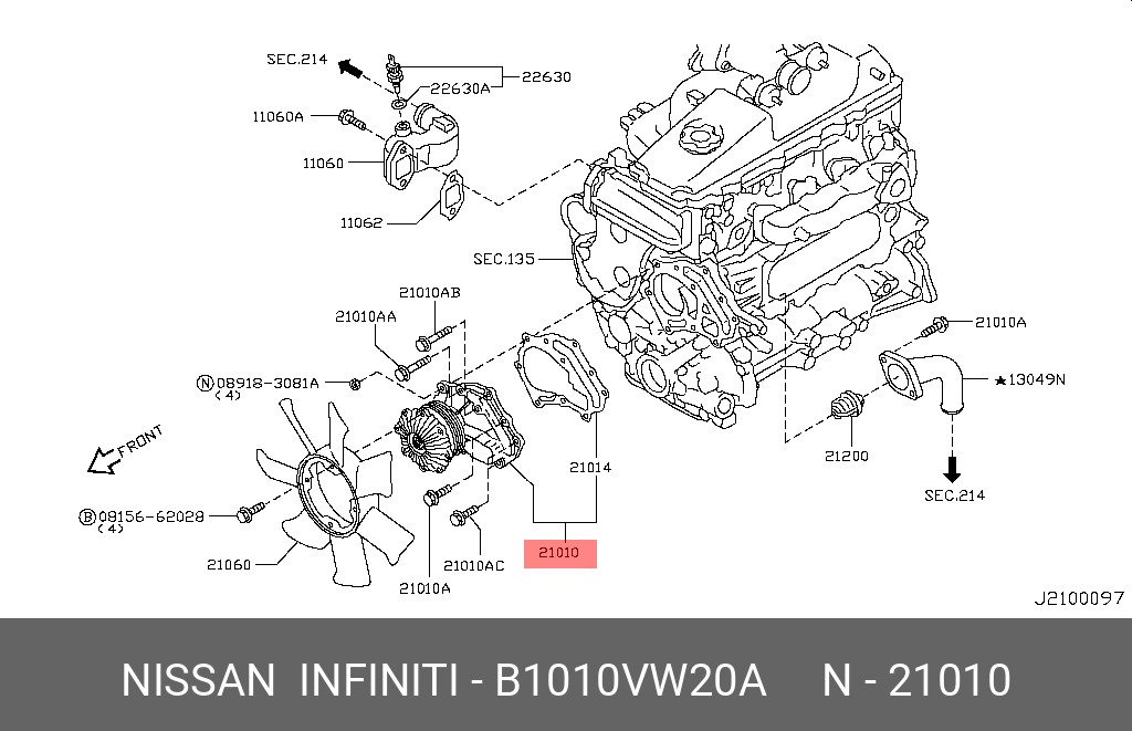 B1010VW20A NISSAN ПОМПА