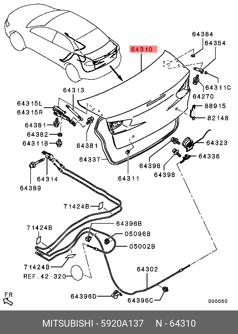 5920A137 MITSUBISHI Крышка багажника