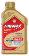 MIRAX MX9 SAE 0W-20 ACEA C5 API SN plus 1л синт. моторное масло MIRAX 607036