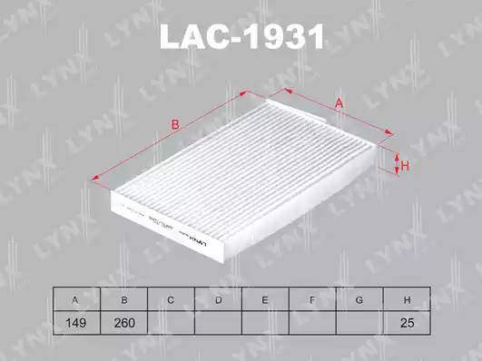 LAC1931 LYNX Фильтр салонный