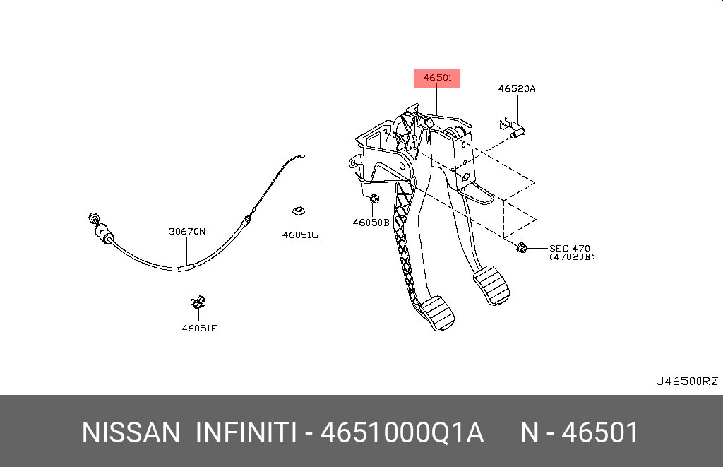 4651000Q1A NISSAN БЛОК ПЕДАЛЕЙ