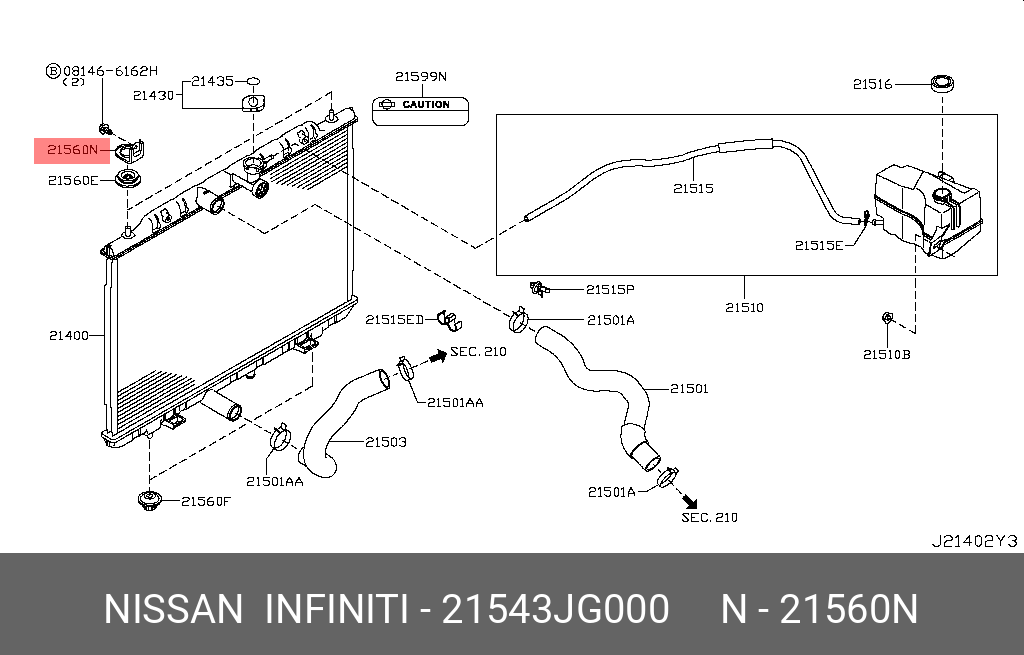 21543JG000 NISSAN КРОНШТЕЙН КУЗОВНОЙ