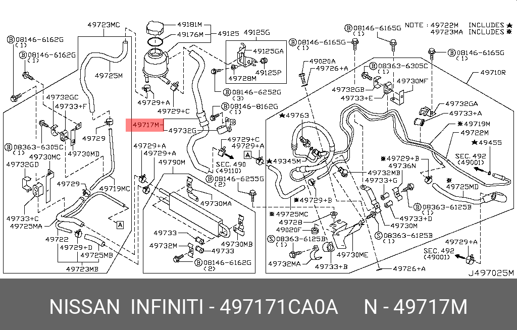 497171CA0A NISSAN ПАТРУБОК РЕЗИНОВЫЙ