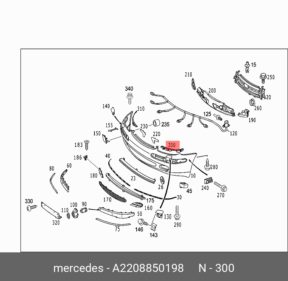 A2208850198 MERCEDES-BENZ ПРОКЛАДКА УПЛОТНИТЕЛЬНАЯ БАМПЕРА