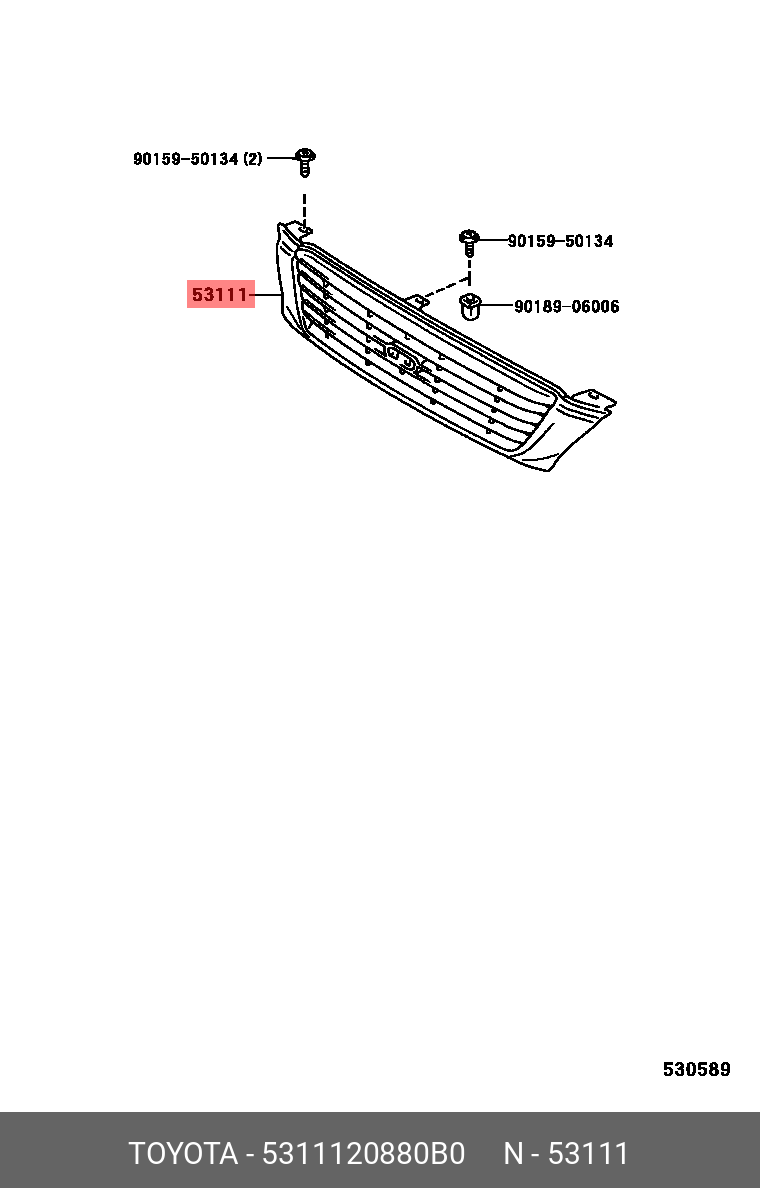 5311120880B0 TOYOTA РЕШЕТКА РАДИАТОРА