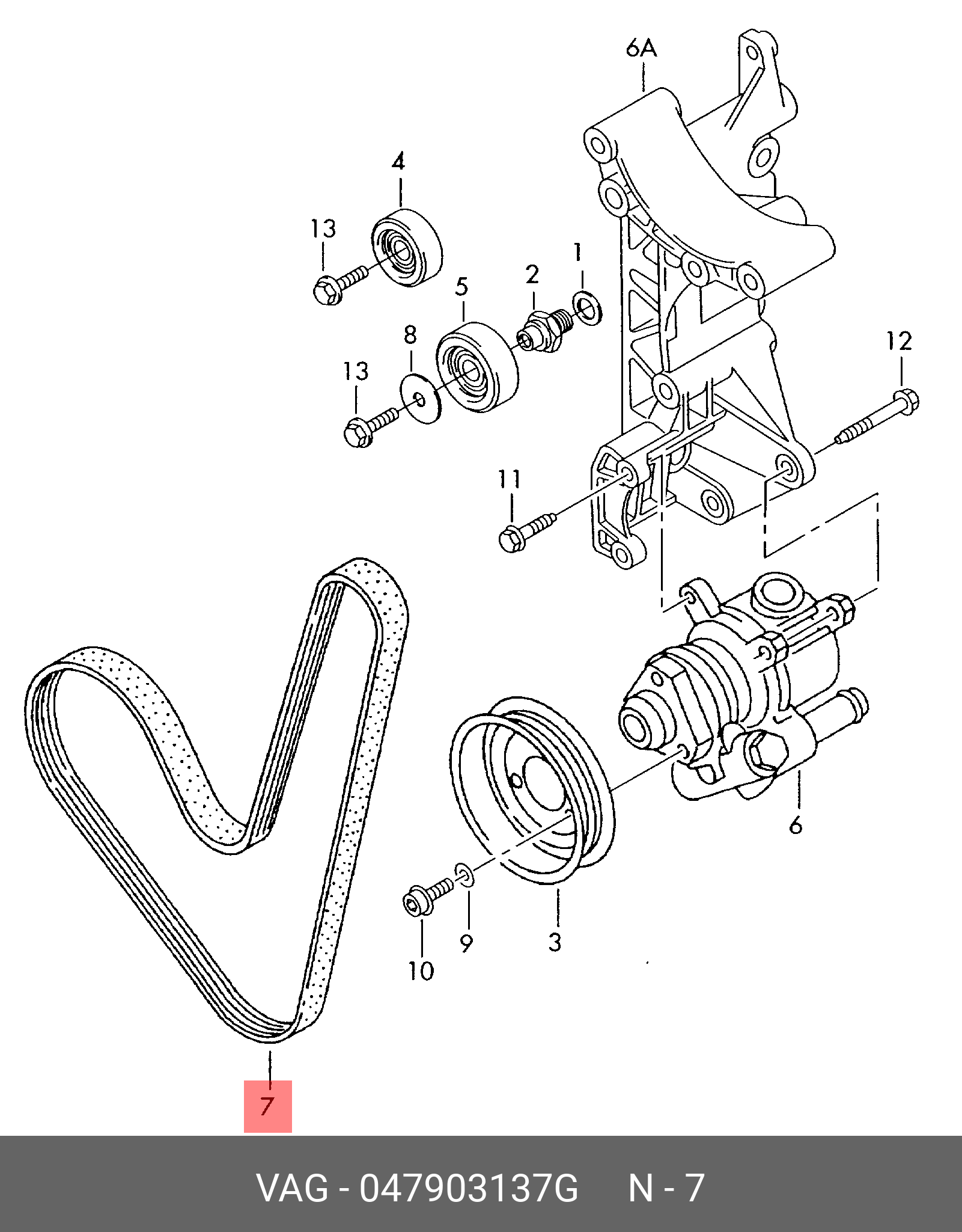 047903137G VAG Поликлиновой ремень 6PK1520
