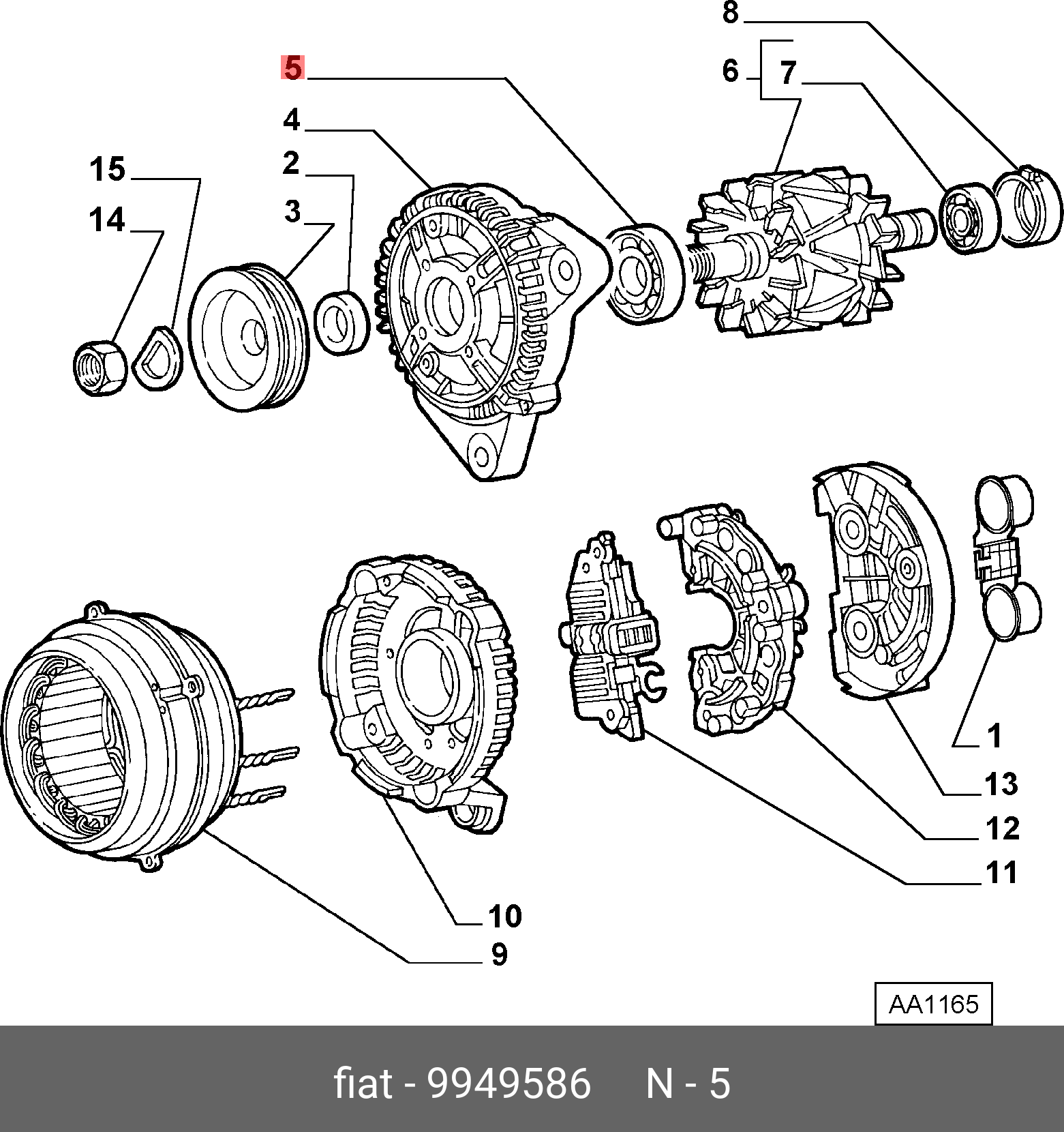9949586 FIAT/ALFA/LANCIA Подшипник генератора