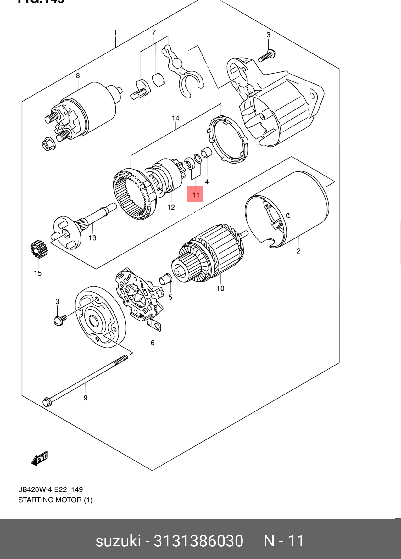 3131386030 SUZUKI КОЛЬЦО СТОПОРНОЕ МЕТАЛЛИЧЕСКОЕ