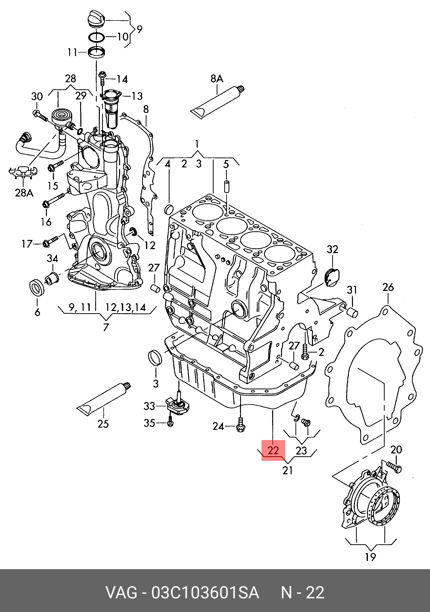 03C103601SA VAG Масляный поддон