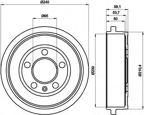 8DT355300371 HELLA Барабан тормозной