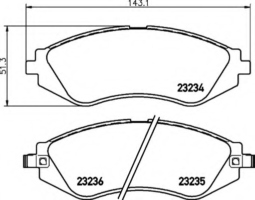 8DB355017141 HELLA Комп. дисковых торм. колодок